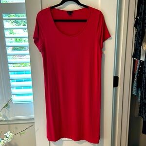 J.JILL Wearever Collection Jersey Knit Dress in Red SZ M